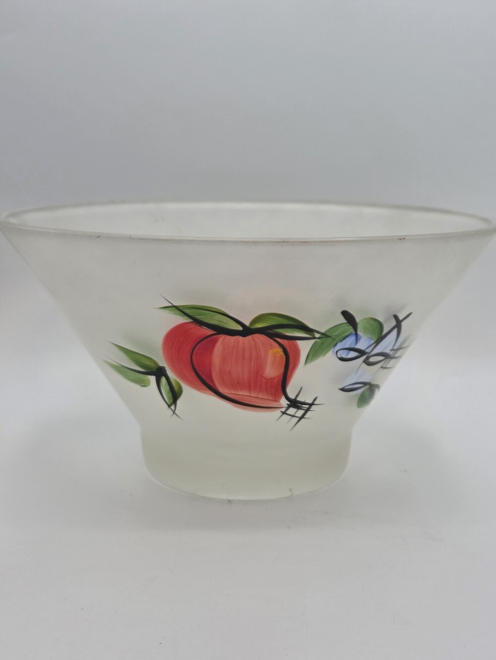 Vintage Hazel Atlas Gay Fad Frosted Glass Fruit Bowl